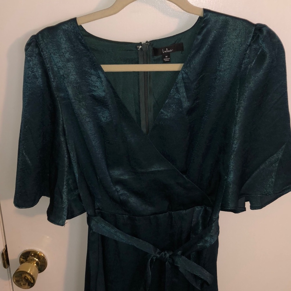 Wrap Dress in dark green size M